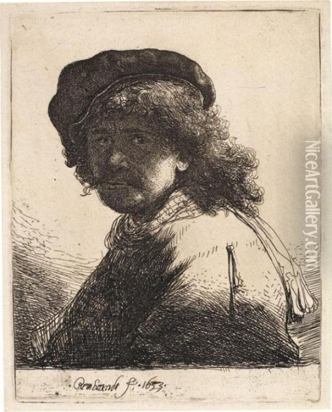 Selbstbildnis Mit Der Scharpe Um Den Hals Oil Painting - Rembrandt Van Rijn