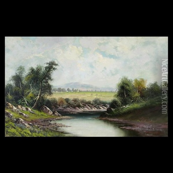 Riverbed Landscape Oil Painting - William Weaver Armstrong