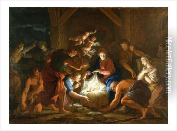 L'adoration Des Bergers Oil Painting - Jacques De Stella