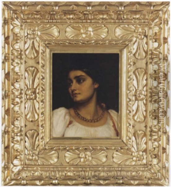 Head Of A Roman Model Oil Painting - Lord Frederic Leighton