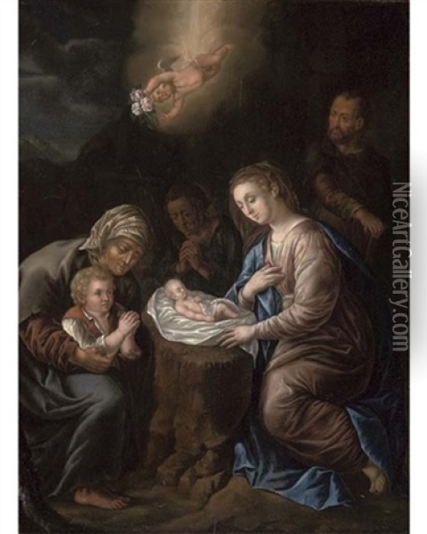 The Nativity Oil Painting - Jan Frans van Douven
