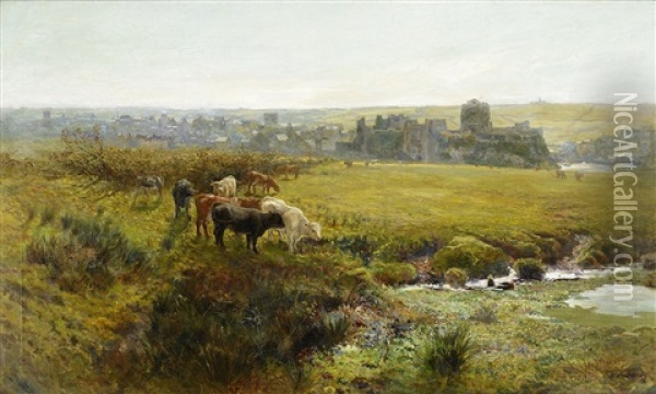 Landscape With Cattle Oil Painting - John Pedder