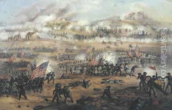 The Battle of Fredericksburg on 13th December 1862 Oil Painting - Frederick Cavada