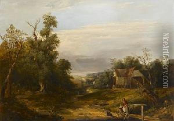 View At Newport, Essex Oil Painting - John Mallows Youngman
