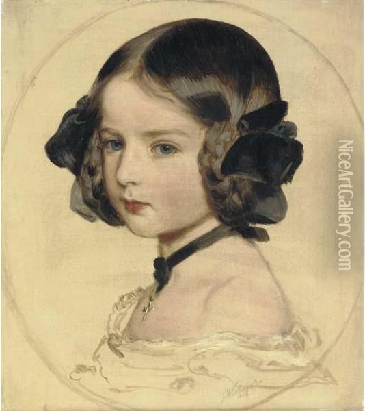 Princess Clotilde Of Saxony-coburg-gotha Oil Painting - Franz Xavier Winterhalter