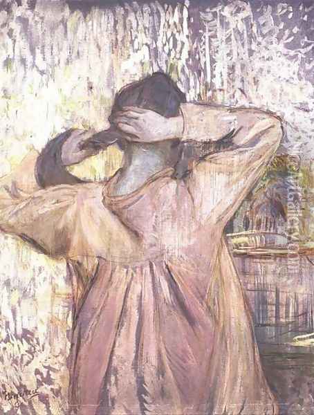 Combing Oil Painting - Henri De Toulouse-Lautrec