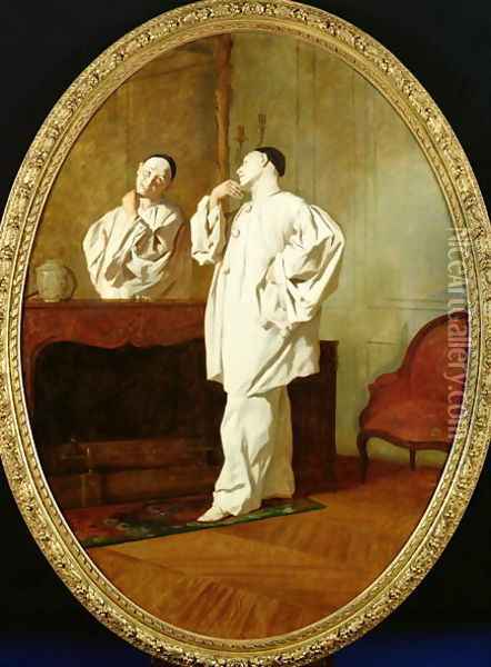 Portrait of Charles Deburau 1829-73 Oil Painting - Jean Pezous