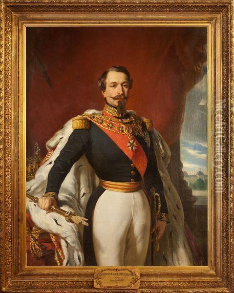 Portrait De L'empereur Napoleon Iii . Oil Painting - Franz Xavier Winterhalter