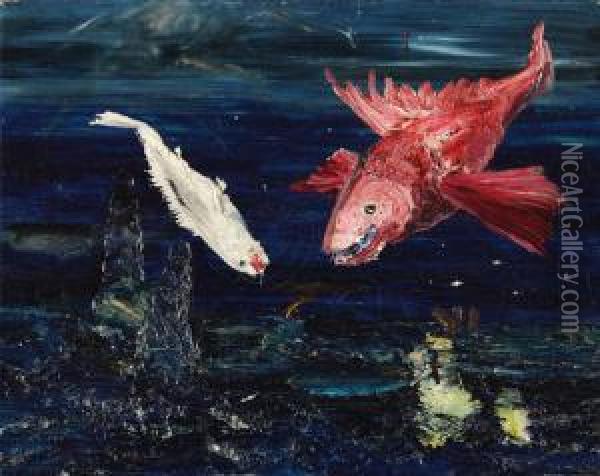 Fische Oil Painting - Joachim, H.Botticher Ringelnatz