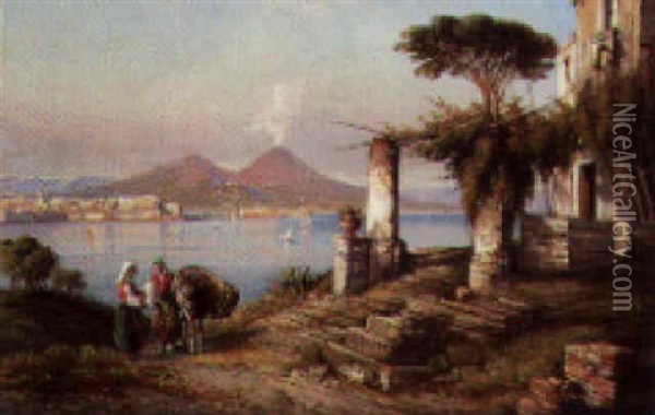 The Gulf Of Naples From Posillipo Oil Painting - Giuseppe Carelli