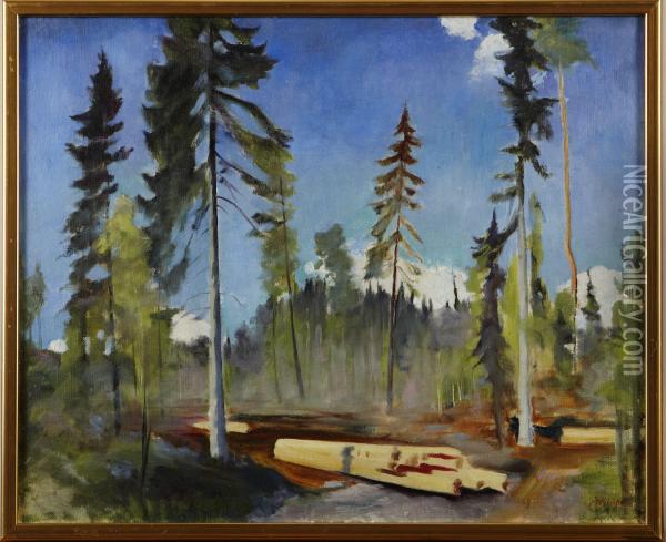 Skogen Oil Painting - Torsten Jovinge