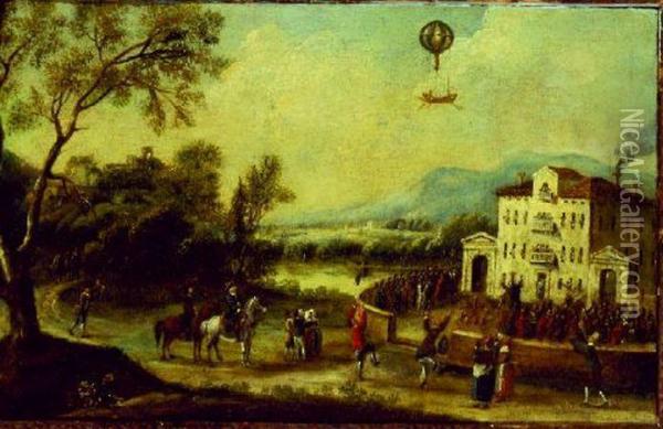 Miraculous Balloon Ascension Oil Painting - Francesco Zuccarelli
