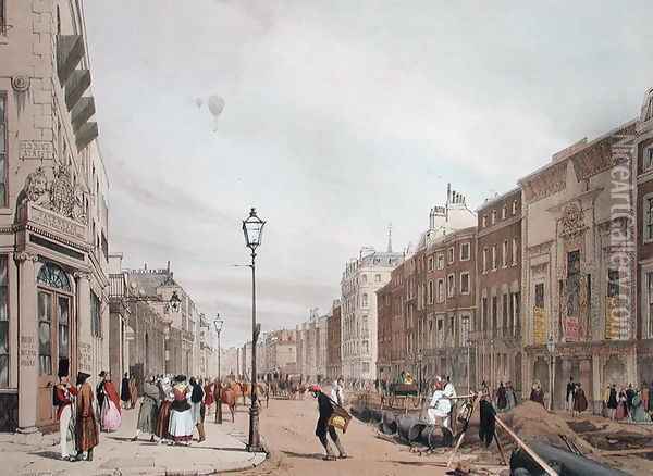 Piccadilly from the corner of Old Bond Street, 1842 Oil Painting - Thomas Shotter Boys