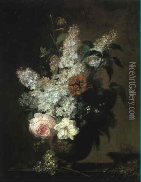 Bouquet De Fleurs Oil Painting - Jean Jacques Prevost the Elder