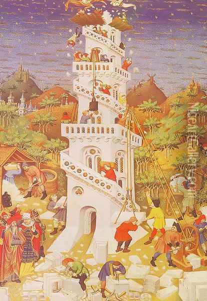 The Building of the Tower of Babel 1424 Oil Painting - Master of the Duke of Bedford