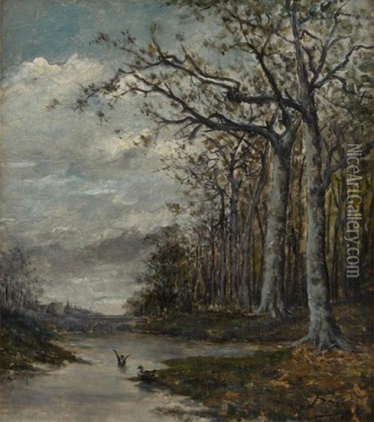 La Mare Aux Canards Oil Painting - Jean Baptiste de Greef