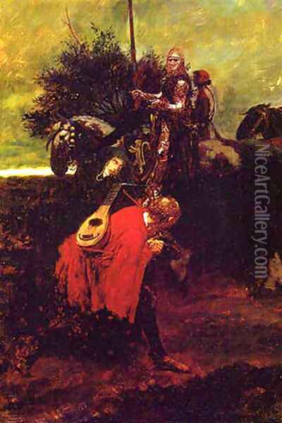In Knighthood's Day Oil Painting - Howard Pyle