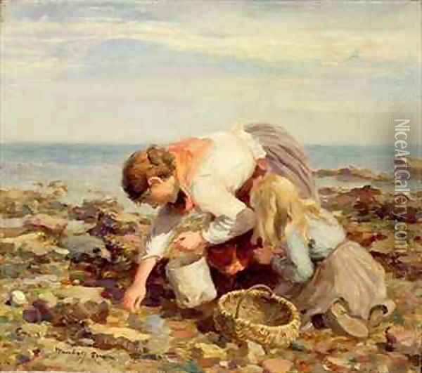 Collecting Shells Oil Painting - William Marshall Brown