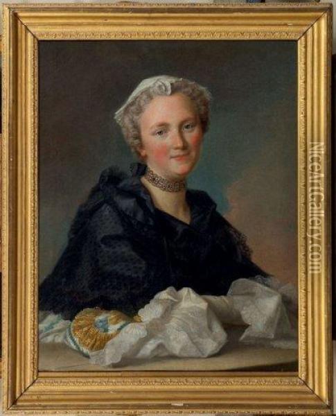 Portrait De Jeune Femme A La Bourse Oil Painting - Pierre Allais