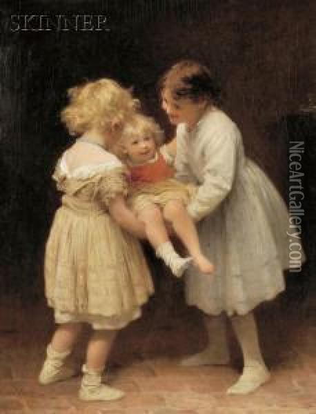 Kinder At Play Oil Painting - John Morgan