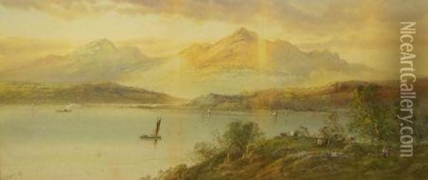 Inscribed To Label Verso Loch Lomond Oil Painting - Lennard Lewis