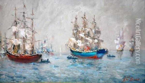 readying To Sail Oil Painting - L.G. Sanz