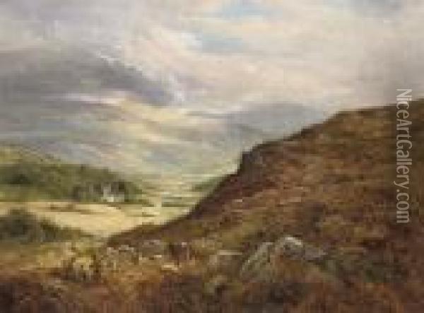 Welsh Hills Oil Painting - Thomas Ii Whittle