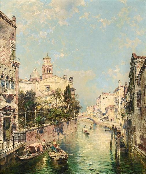 Santa Barnaba, Venice Oil Painting - Franz Richard Unterberger
