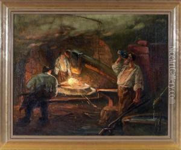 In Der Hammerschmiede Oil Painting - Carl Wahler