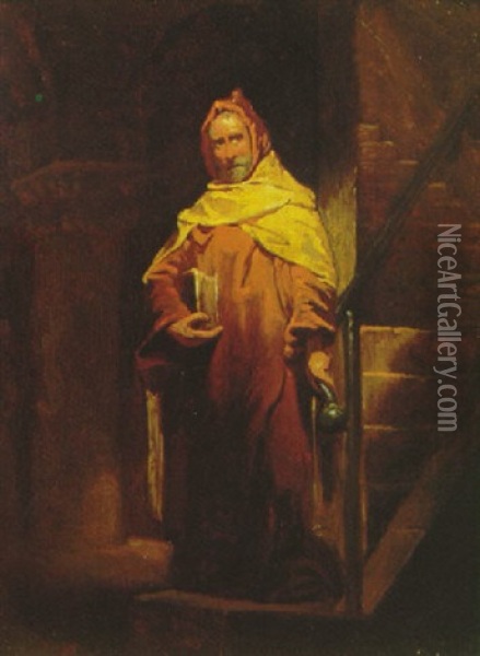 The Scholar Oil Painting - Louis Gallait