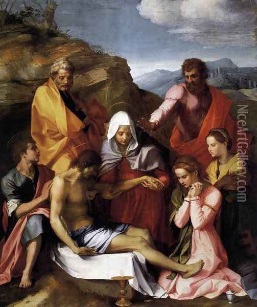 Pietà with Saints 1523 Oil Painting - Andrea Del Sarto