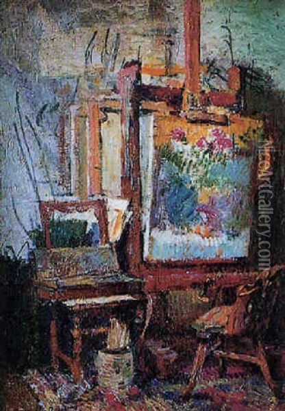 L'atelier Du Peintre Oil Painting - Jean Bertrand Pegot-Ogier