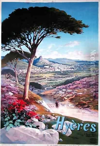 Poster advertising Hyeres, Provence Oil Painting - Hugo d' Alesi