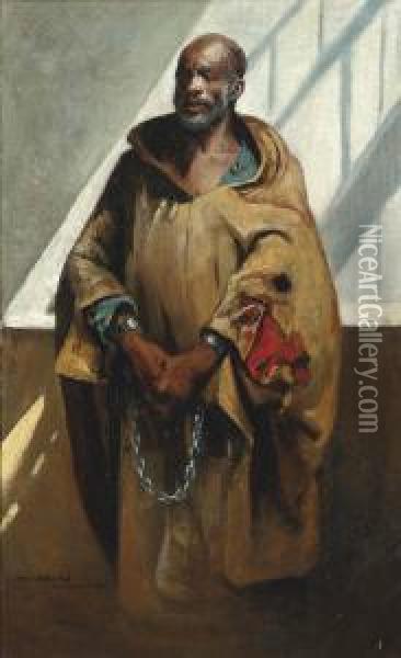 At The Slave Market, Tangier Oil Painting - Gyula Tornai