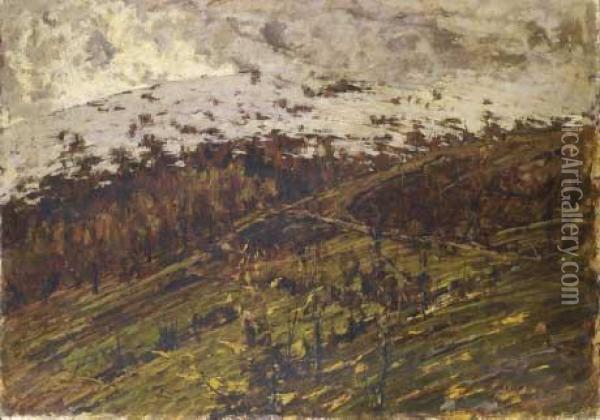 Paesaggio Alpino (prime Nevi) Oil Painting - Francesco Filippini