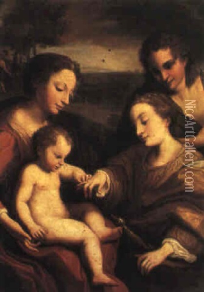 The Mystic Marriage Of St. Catherine Oil Painting -  Correggio