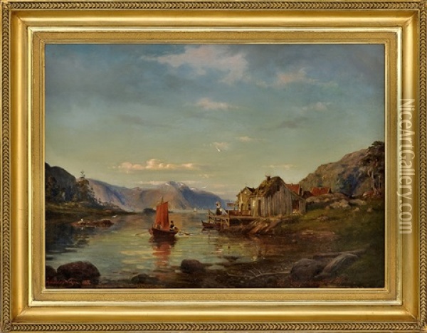 Fra Rogndalsvag Ved Kinn Oil Painting - Amaldus Clarin Nielsen