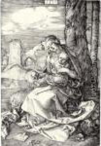 Virgin And Child With The Pear Oil Painting - Albrecht Durer