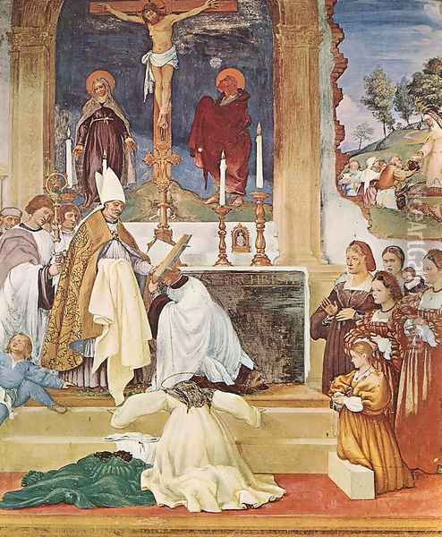 Vestiture of St Bridget Oil Painting - Lorenzo Lotto