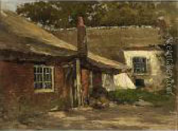 A Farmhouse Oil Painting - Louis Apol