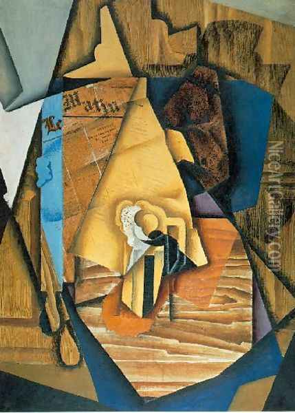 A Man In A Cafe Oil Painting - Juan Gris