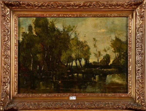 Paysage A L'etang Oil Painting - Leon Richet