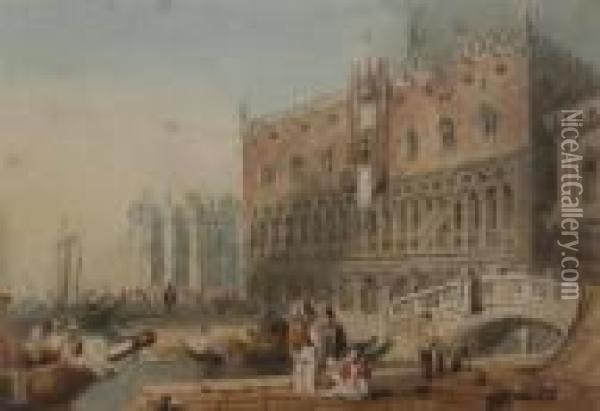 The Ducal Palace, Venice Oil Painting - Richard Parkes Bonington