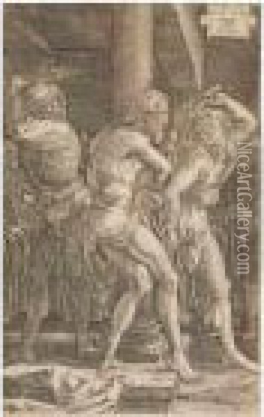 The Flagellation Oil Painting - Albrecht Durer