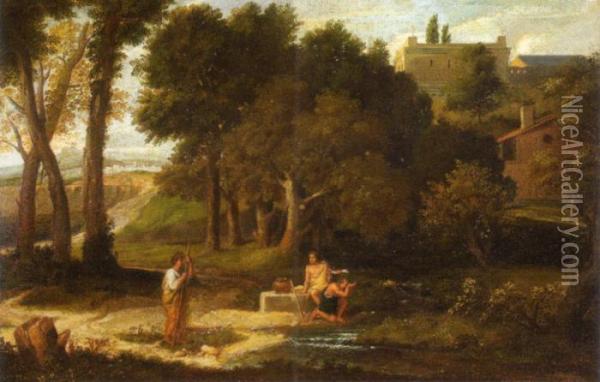 Diogene Jetant Son Ecuelle. Oil Painting - Jan Frans Van Bloemen (Orizzonte)
