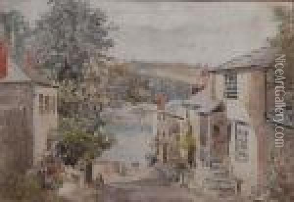 'fowey', Signed And Titled Lower Left Oil Painting - William Edwards Croxford