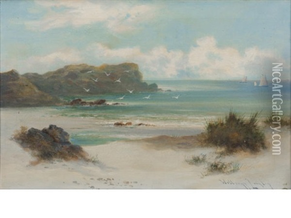 Summer At The Beach Oil Painting - William Langley