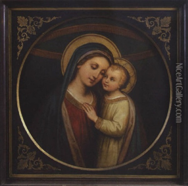 Madonna And Child Oil Painting - Marie Schoffmann