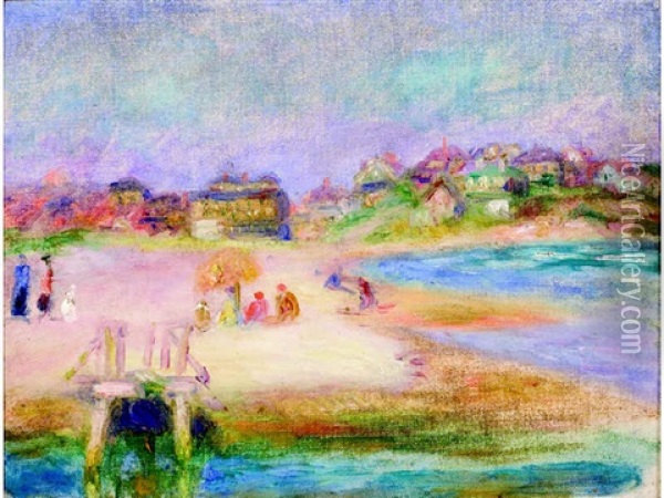 Bass Rocks, Gloucester (sketch) Oil Painting - William Glackens
