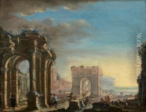 Caprice Architectural Oil Painting - Alessandro Salucci